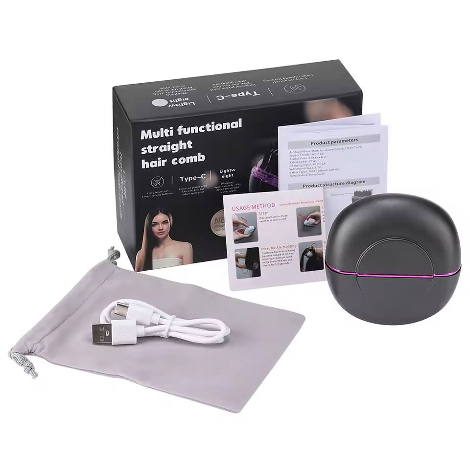 Mini Straightening Comb – SilkEase™ Portable Hair Styler