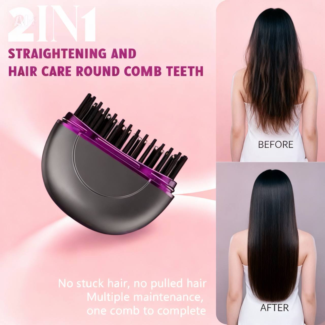 Mini Straightening Comb – SilkEase™ Portable Hair Styler